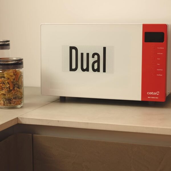 CATA Microwave oven | MW 5120DG | Free standing | 20 L | 700 W | Grill | White/Red - Image 3