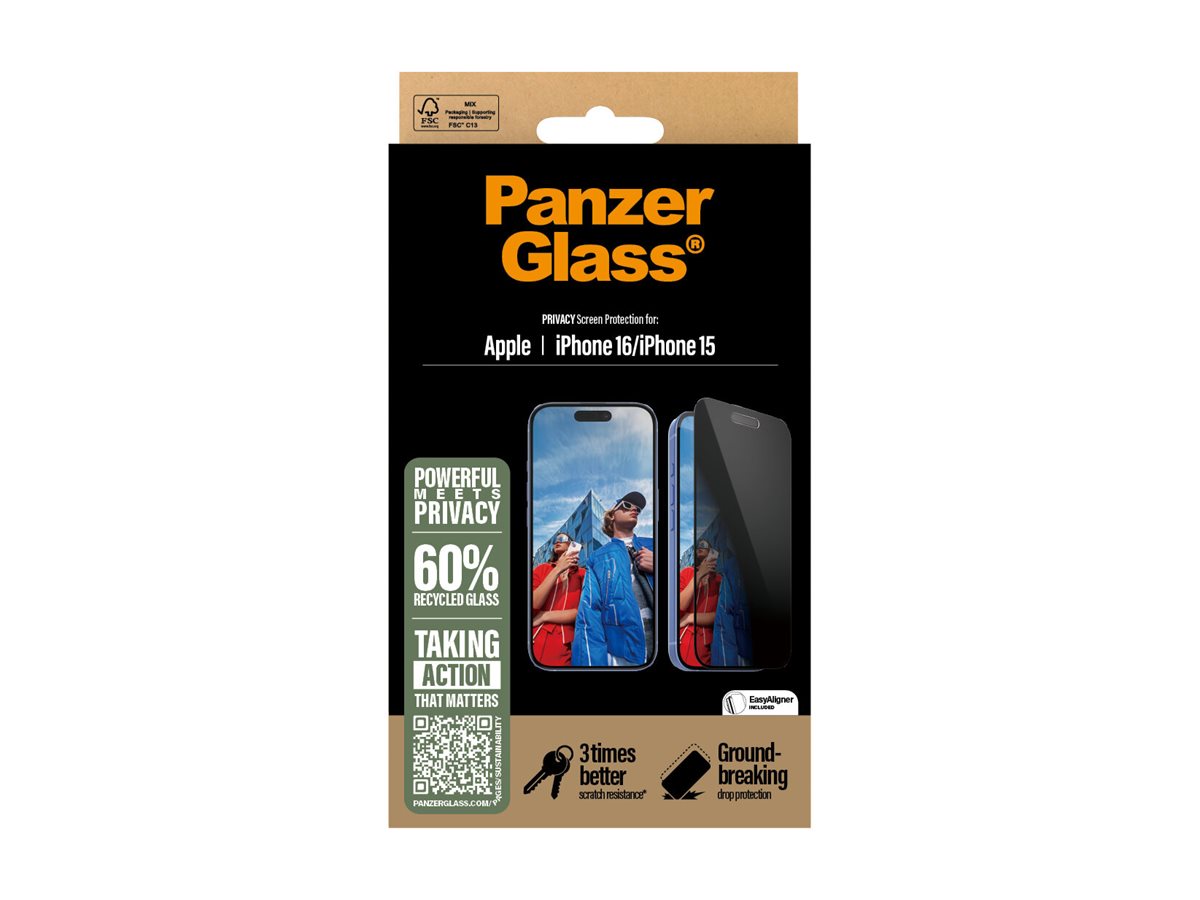 PanzerGlass Screen protector | Apple | iPhone 16/iPhone 15 | Glass | Black | Ultra-Wide Fit - Image 5