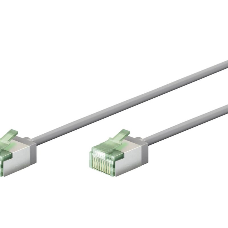 Goobay 74343 Ultra-Flexible CAT 8.1 Patch Cable, Slim, U/FTP, 0.15 m, Grey | Goobay