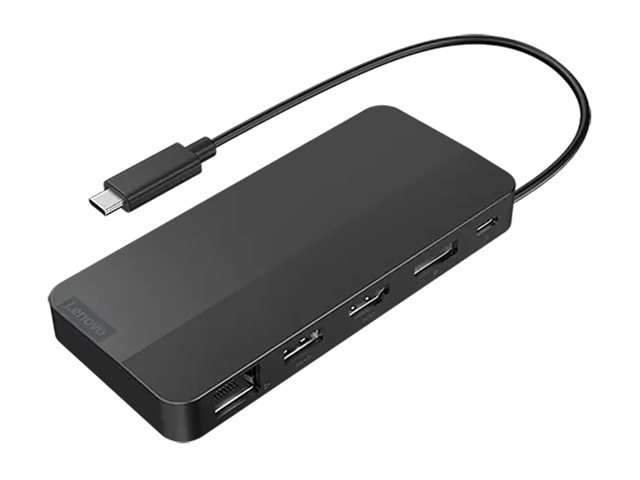 Lenovo | USB-C Dual Display Travel Dock w/o Adapter | 40B90000WW | Ethernet LAN (RJ-45) ports 1 | USB 3.0 (3.1 Gen 1) ports quantity 1 x USB-A 10 Gbps, 2 x USB-C 10 Gbps | HDMI ports quantity 1 | 65 W | Warranty 36 month(s) - Image 4