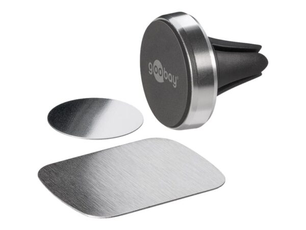 Goobay | Magnetic mount Metal Slim Design for smartphones (35mm) | 38685 | Black/Silver | Magnetic holder is suitable for almost every smartphone; Quick-Snap assembly technology for quick and easy use; Smart and almost invisible fastening option on the car's ventilation shaft; Is also perfect as a table stand for the smartphone - Image 11