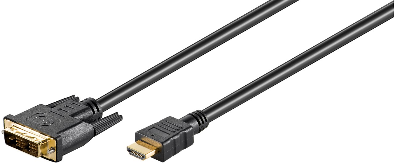 Goobay | DVI-D/HDMI cable, gold-plated | 51580 | DVI-D male Single-Link (18+1 pin) | HDMI male (type A) | HDMI to DVI-D | 2 m