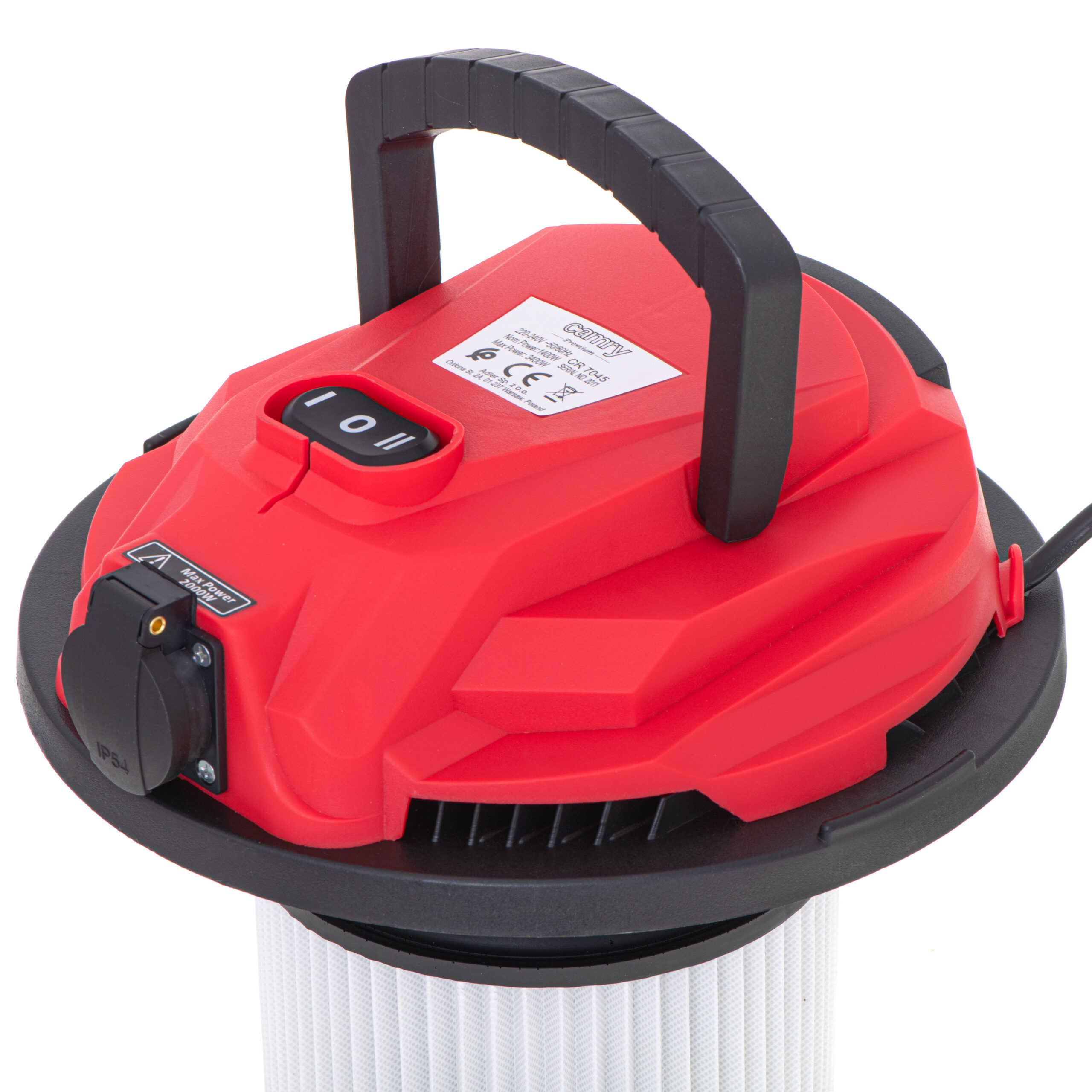 Camry | Professional industrial Vacuum cleaner | CR 7045 | Bagged | Wet suction | Power 3400 W | Dust capacity 25 L | Red/Silver - Image 10
