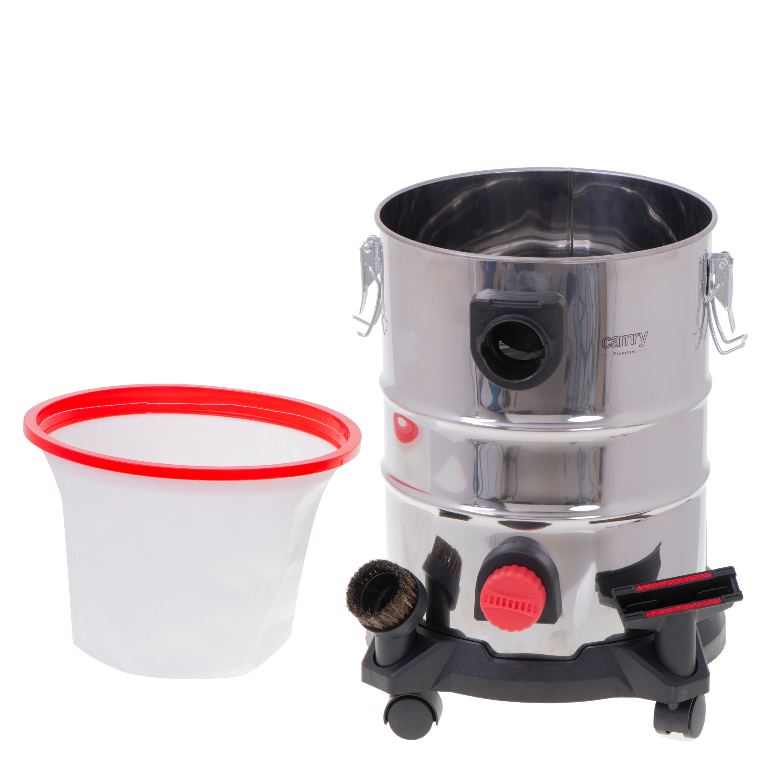 Camry | Professional industrial Vacuum cleaner | CR 7045 | Bagged | Wet suction | Power 3400 W | Dust capacity 25 L | Red/Silver - Image 13