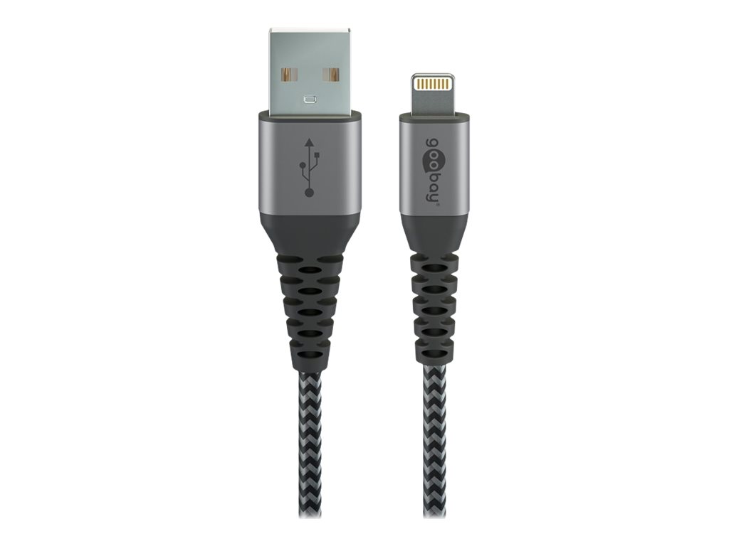 Goobay | Lightning to USB-A Textile Cable with Metal Plugs | 49268 | USB-A to Lightning - Image 2