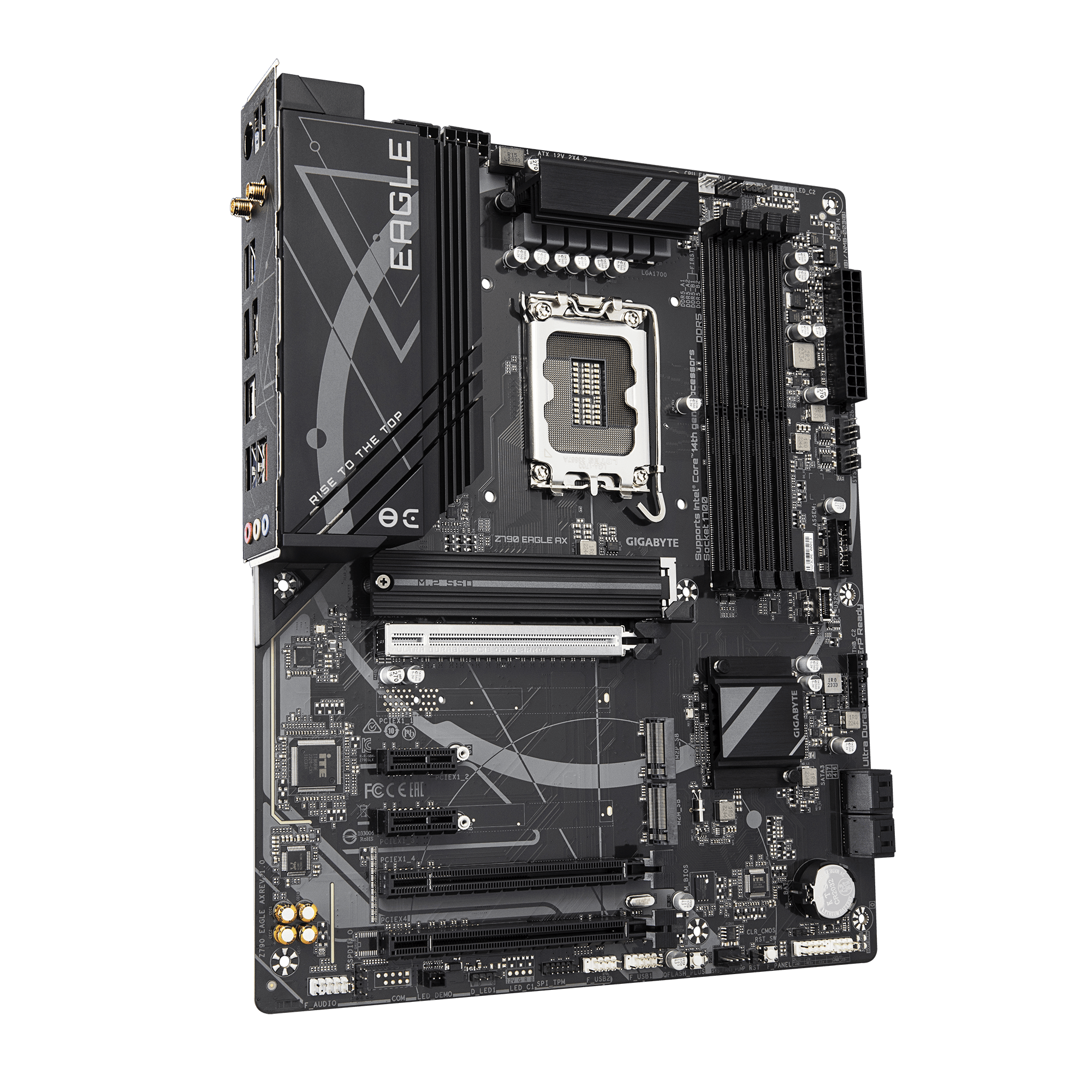 Gigabyte Z790 EAGLE AX | Processor family Intel | Processor socket LGA1700 | DDR5 DIMM | Supported hard disk drive interfaces SATA, M.2 | Number of SATA connectors 4 - Image 2