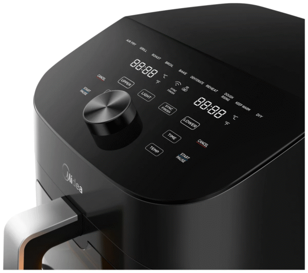 Midea Two Zone Airfryer | MAD1100DADK | Power 1850 W | Capacity 4.4/6.4 L | Rapid Air technology | Black - Image 3