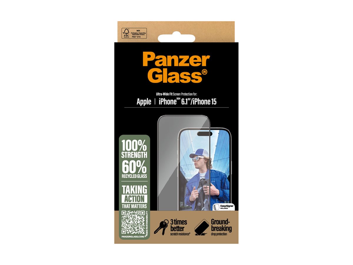 PanzerGlass Screen protector | Apple | iPhone 16/iPhone 15 | Glass | Transparent | Ultra-Wide Fit - Image 3