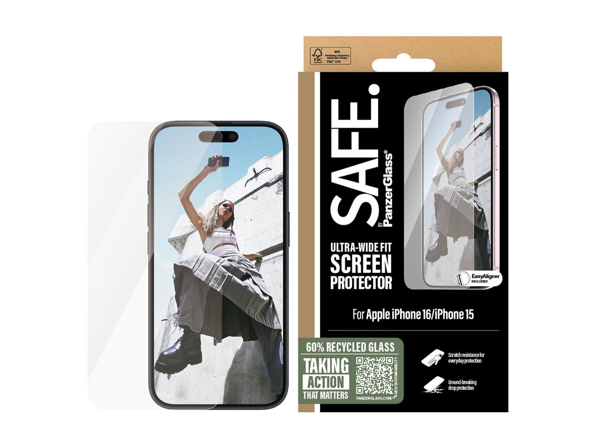 PanzerGlass Screen protector | Apple | iPhone 16 | Glass | Transparent | Ultra-Wide Fit - Image 4