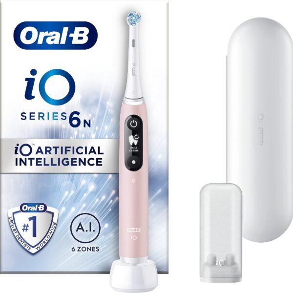 Oral-B Electric Toothbrush | iO Series 6 | Rechargeable | For adults | Number of brush heads included 1 | Number of teeth brushing modes 5 | Pink - Image 3