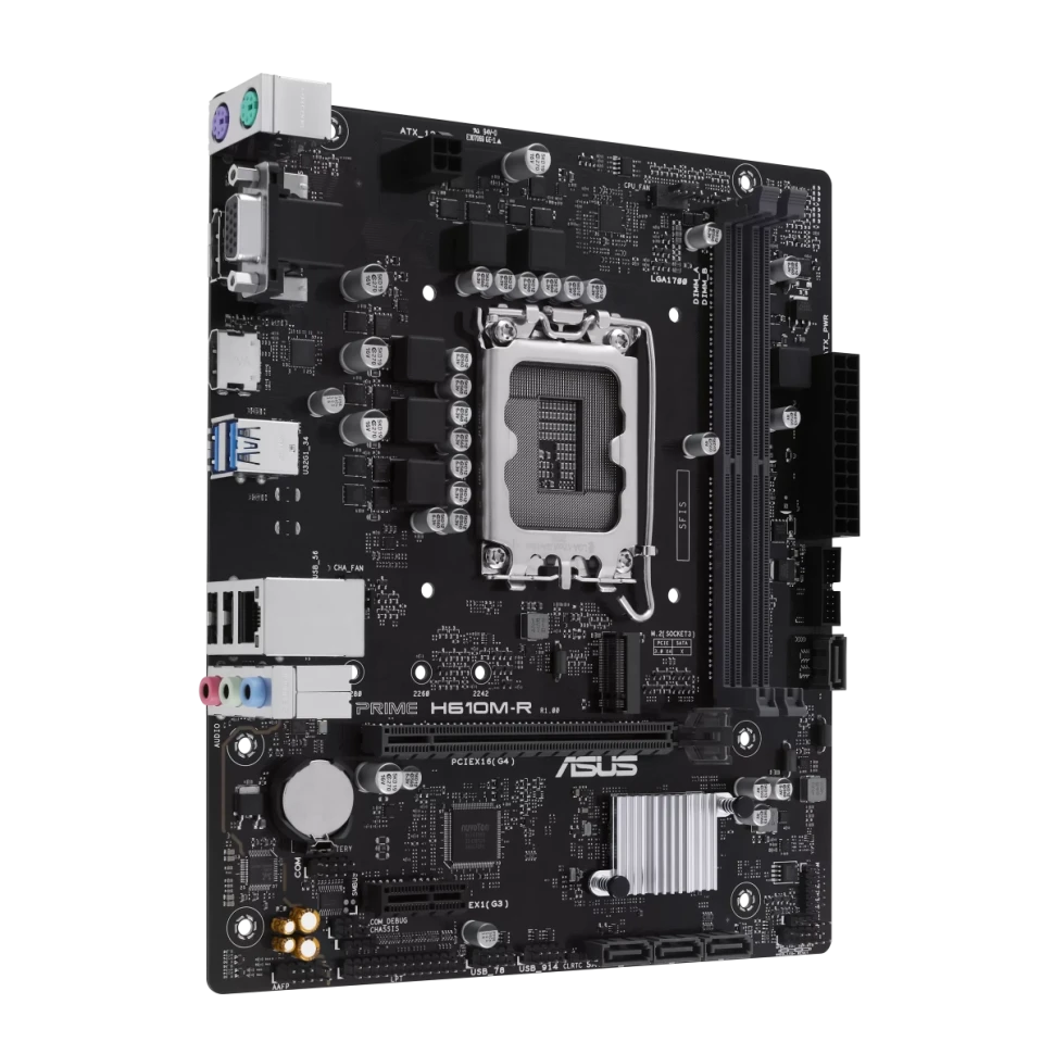 Asus | PRIME H610M-R-SI | Processor family Intel | Processor socket LGA1700 | DDR5 | Number of SATA connectors 4 - Image 3