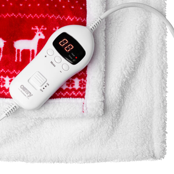Camry | Electric Heating Throw-Blanket with Timer | CR 7441 | Number of heating levels 10 | Number of persons 1 | Remote control | 120 W | Red/White - Image 3