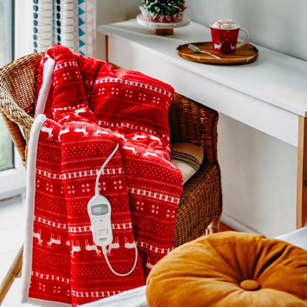 Camry | Electric Heating Throw-Blanket with Timer | CR 7441 | Number of heating levels 10 | Number of persons 1 | Remote control | 120 W | Red/White - Image 7
