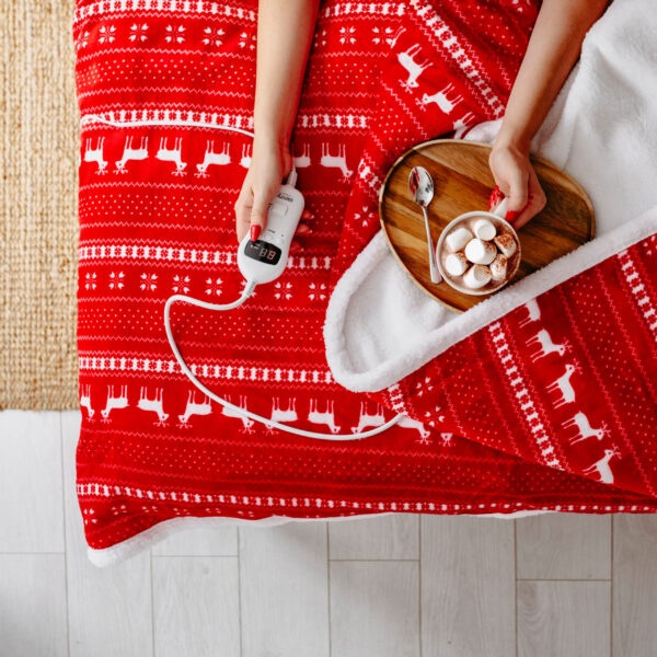 Camry | Electric Heating Throw-Blanket with Timer | CR 7441 | Number of heating levels 10 | Number of persons 1 | Remote control | 120 W | Red/White - Image 9