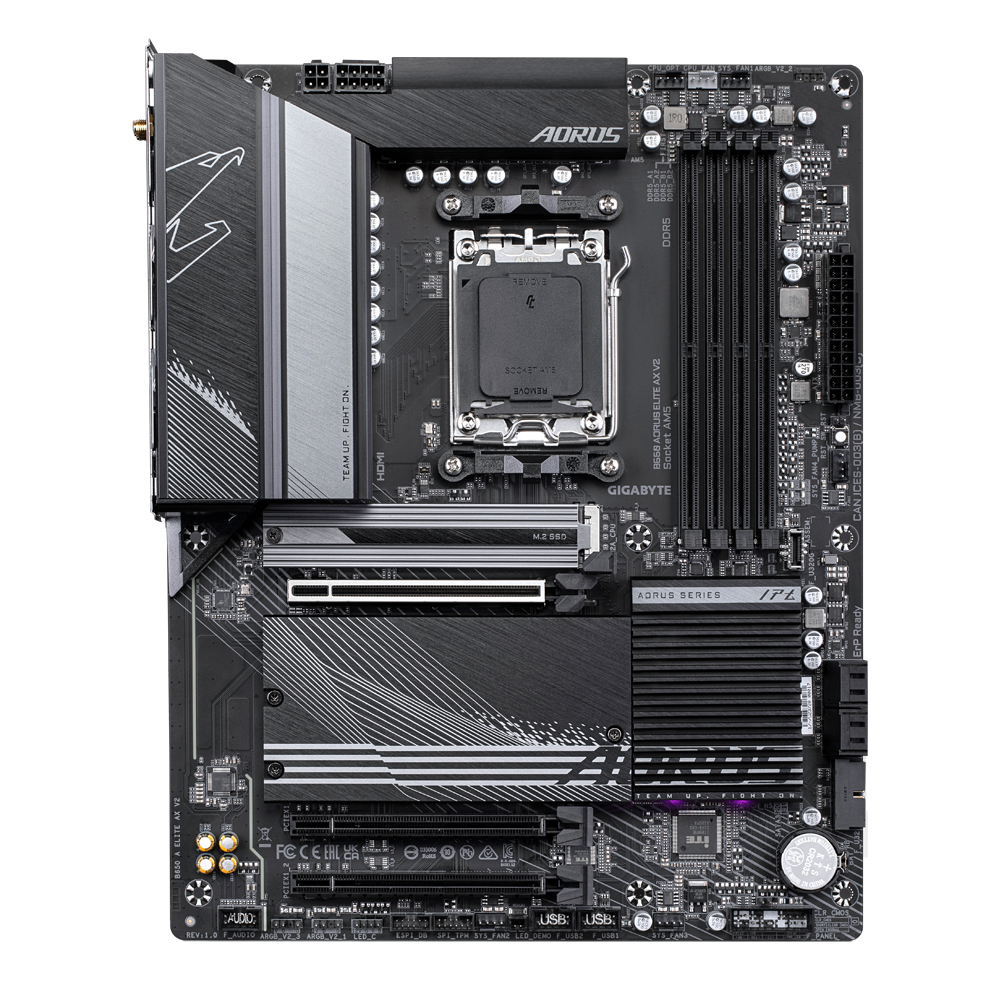 Gigabyte | B650 A ELITE AX V2 1.0 | Processor family AMD | Processor socket AM5 | DDR5 DIMM | Supported hard disk drive interfaces SATA, M.2 | Number of SATA connectors 4 - Image 5