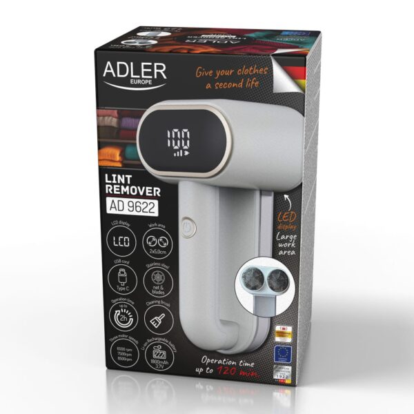 Adler | Lint remover | AD 9622 | White | Rechargeable battery | 10 W - Image 3