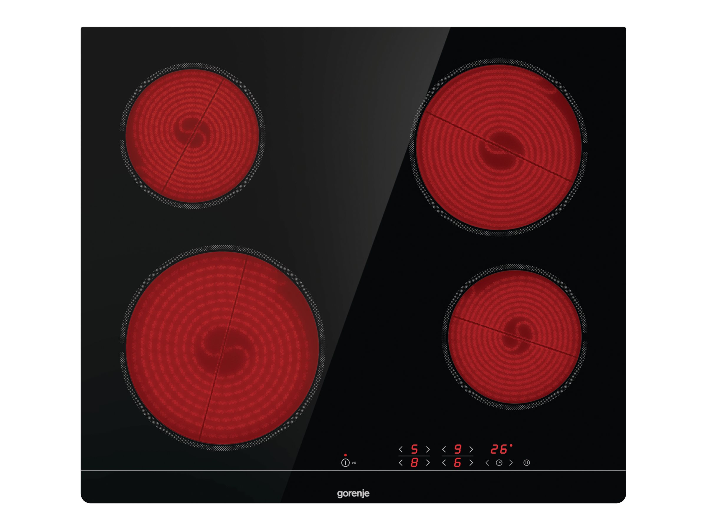 Gorenje | Hob | ECT641BSC | Vitroceramic | Number of burners/cooking zones 4 | Touch | Timer | Black | Display - Image 4