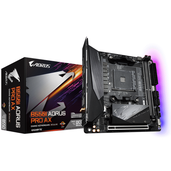 Gigabyte | B550I AORUS PRO AX 1.0 | Processor family AMD | Processor socket AM4 | DDR4 DIMM | Memory slots 2 | Chipset AMD B | Mini ITX