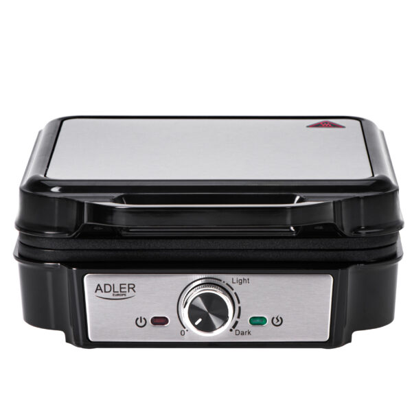 Adler Waffle Maker | AD 3083 | 1800 W | Number of pastry 4 | Belgium | Silver/Black - Image 2