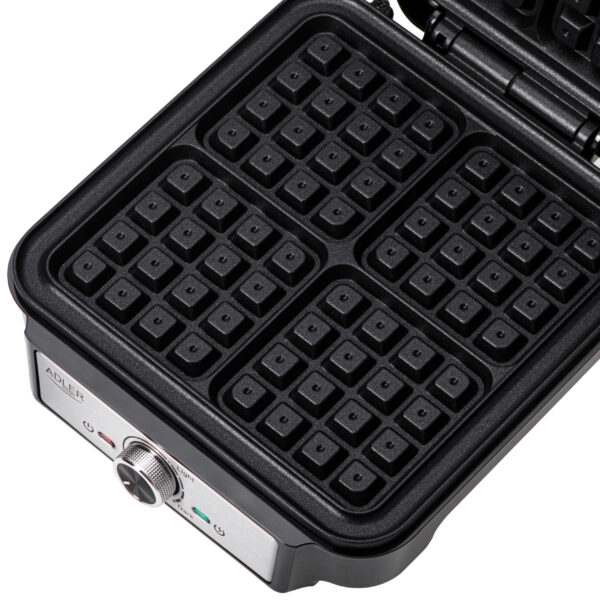 Adler Waffle Maker | AD 3083 | 1800 W | Number of pastry 4 | Belgium | Silver/Black - Image 5