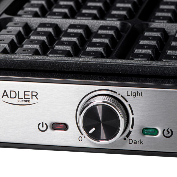 Adler Waffle Maker | AD 3083 | 1800 W | Number of pastry 4 | Belgium | Silver/Black - Image 6