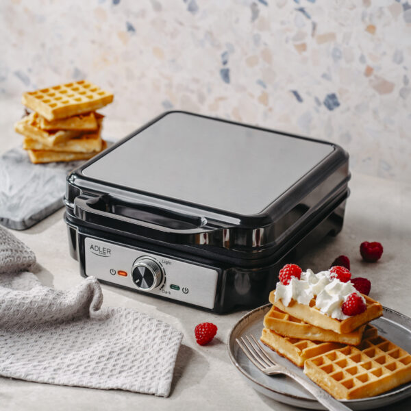 Adler Waffle Maker | AD 3083 | 1800 W | Number of pastry 4 | Belgium | Silver/Black - Image 7