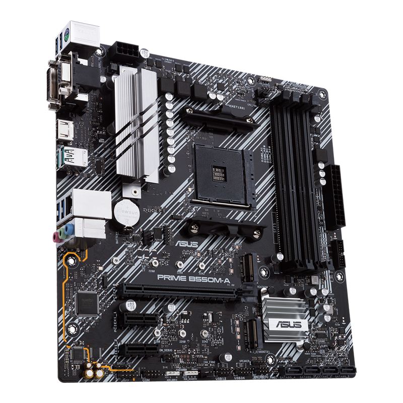 Asus | PRIME B550M-A | Processor family AMD | Processor socket AM4 | DDR4 | Memory slots 4 | Supported hard disk drive interfaces M.2, SATA | Number of SATA connectors 4 | Chipset AMD B | Micro ATX - Image 6