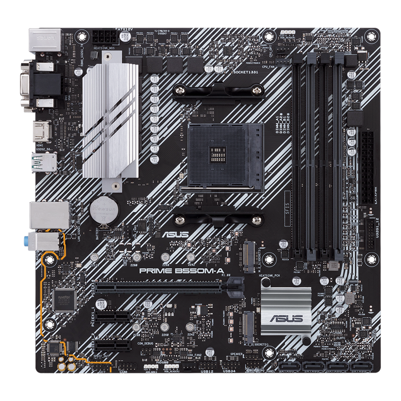 Asus | PRIME B550M-A | Processor family AMD | Processor socket AM4 | DDR4 | Memory slots 4 | Supported hard disk drive interfaces M.2, SATA | Number of SATA connectors 4 | Chipset AMD B | Micro ATX - Image 8