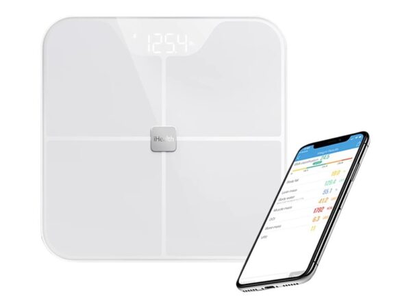 iHealth | Body Analysis Scales | HS2S | Body fat analysis | Body Mass Index (BMI) measuring | Body water percentage | Bone mass analysis | Maximum weight (capacity) 180 kg | Memory function | Multiple users | Muscle ratio/density analysis - Image 2
