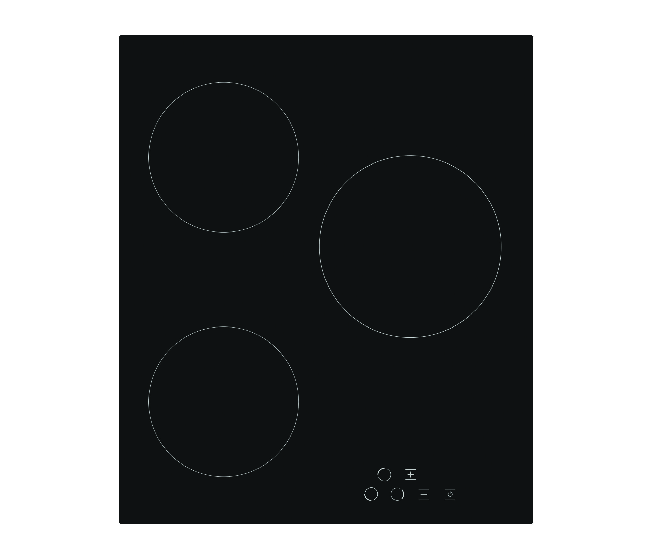 Simfer | Hob | H4.030.DECSP | Vitroceramic | Number of burners/cooking zones 3 | Touch | Black