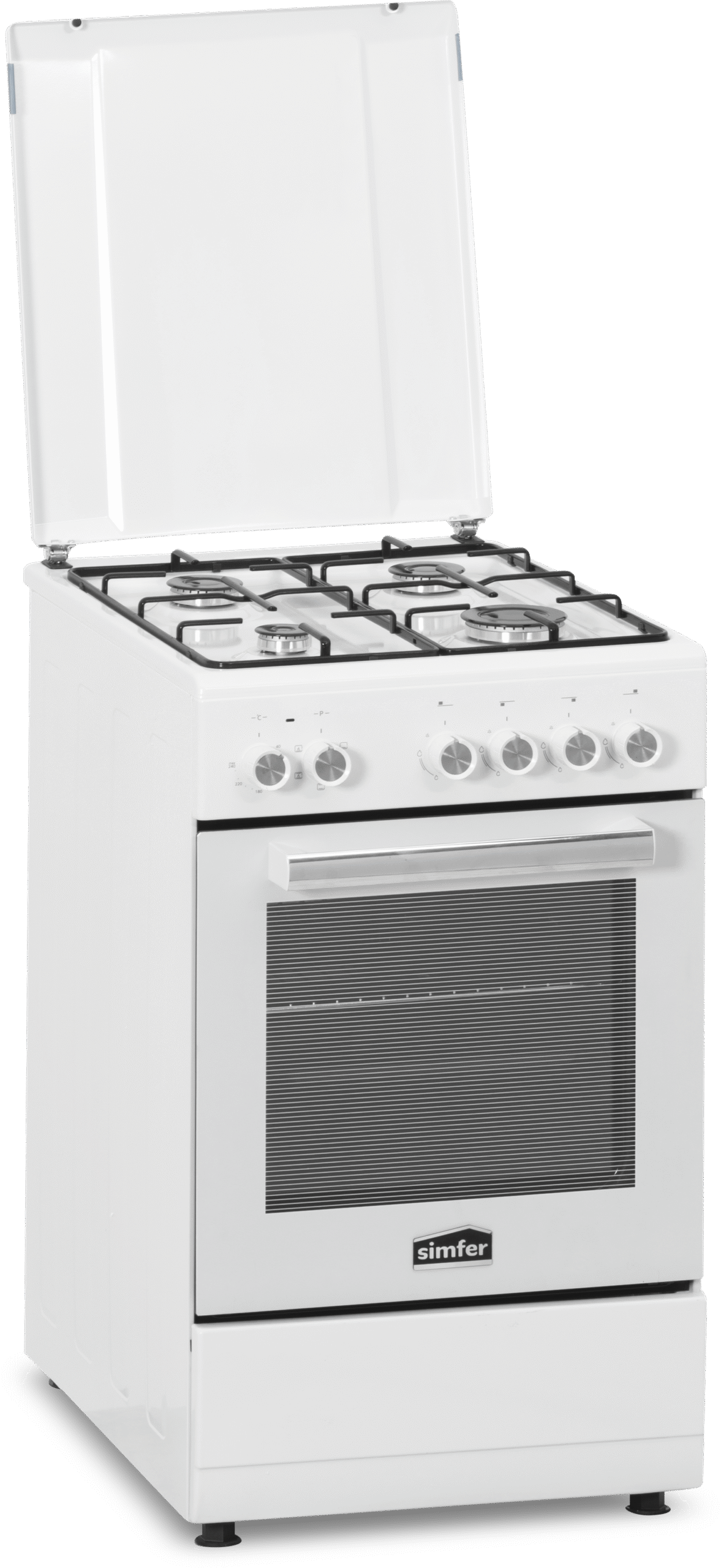 Simfer | Cooker | 5405SERBB | Hob type Gas | Oven type Electric | White | Width 50 cm | Electronic ignition | Depth 60 cm | 43 L - Image 2