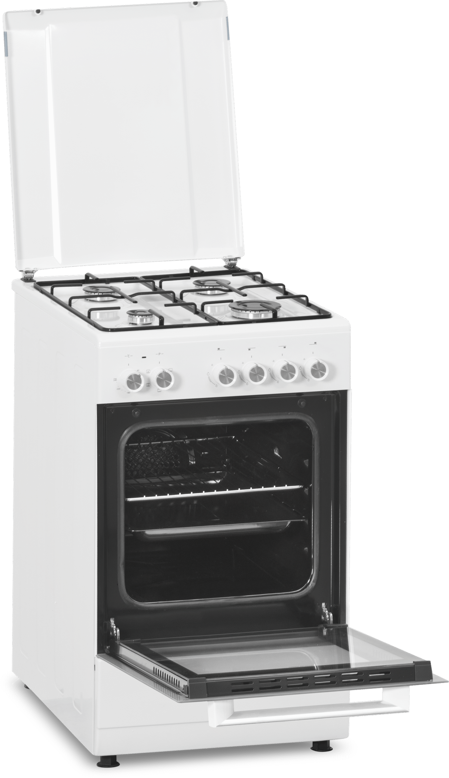 Simfer | Cooker | 5405SERBB | Hob type Gas | Oven type Electric | White | Width 50 cm | Electronic ignition | Depth 60 cm | 43 L - Image 4