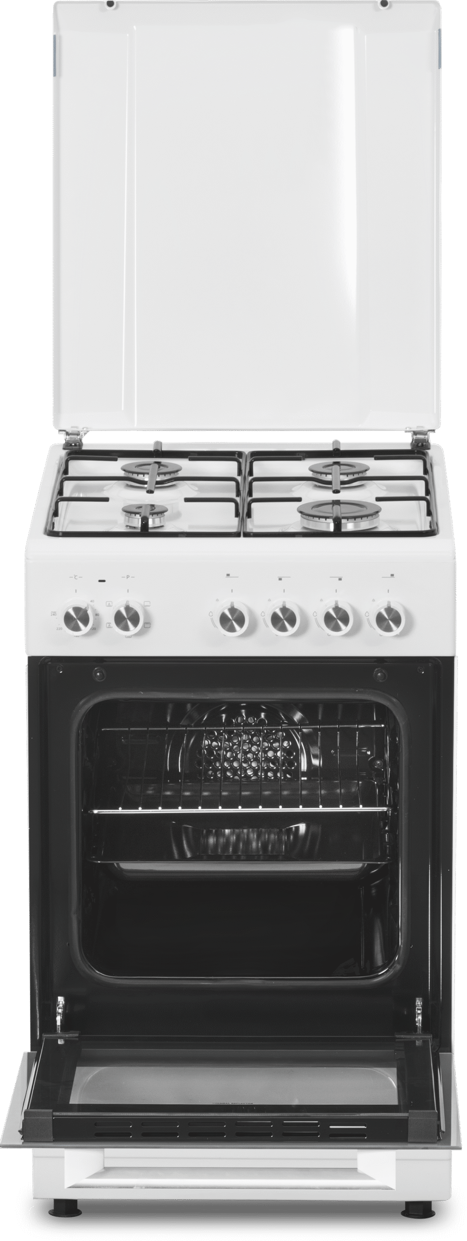 Simfer | Cooker | 5405SERBB | Hob type Gas | Oven type Electric | White | Width 50 cm | Electronic ignition | Depth 60 cm | 43 L - Image 5