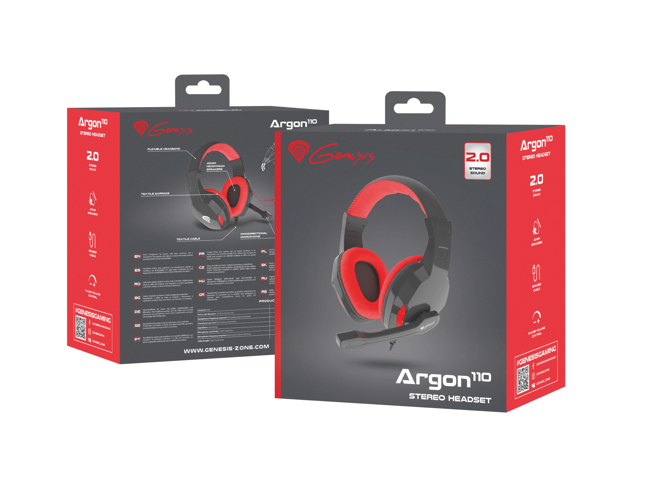 GENESIS ARGON 110 Gaming Headset, On-Ear, Wired, Microphone, Black/Red | Genesis | ARGON 110 | Wired | On-Ear - Image 9