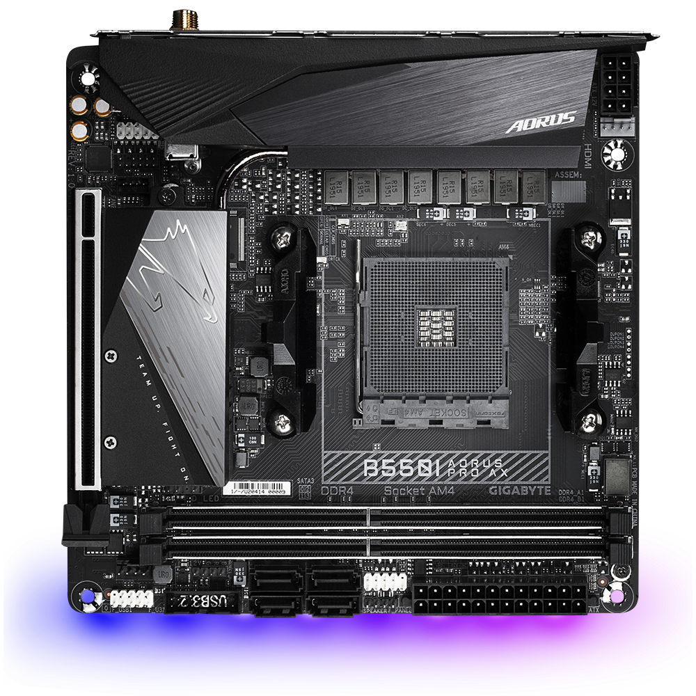 Gigabyte | B550I AORUS PRO AX 1.0 | Processor family AMD | Processor socket AM4 | DDR4 DIMM | Memory slots 2 | Chipset AMD B | Mini ITX - Image 3