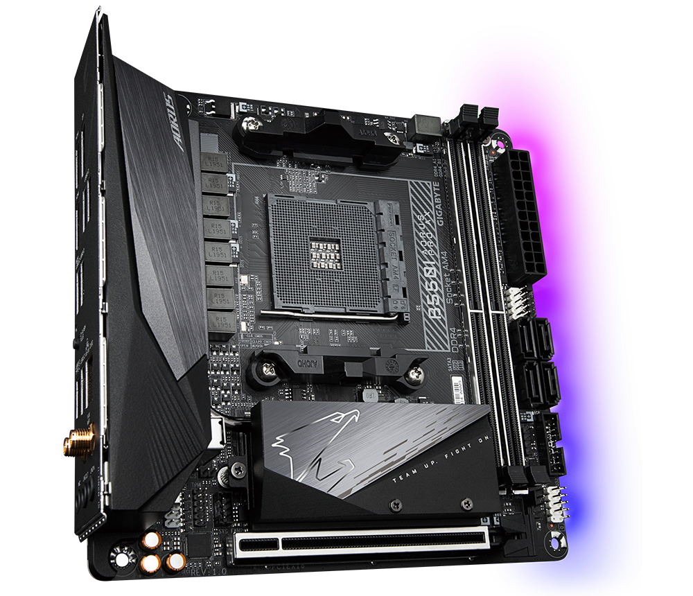 Gigabyte | B550I AORUS PRO AX 1.0 | Processor family AMD | Processor socket AM4 | DDR4 DIMM | Memory slots 2 | Chipset AMD B | Mini ITX - Image 5