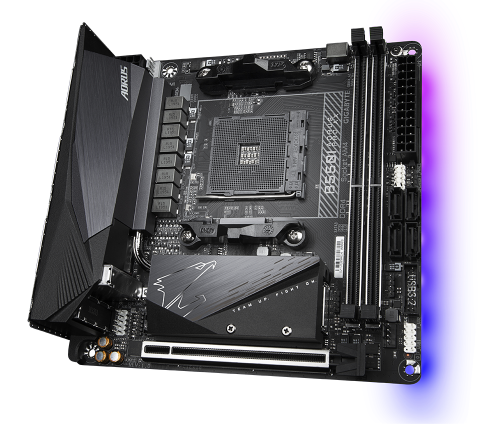 Gigabyte | B550I AORUS PRO AX 1.0 | Processor family AMD | Processor socket AM4 | DDR4 DIMM | Memory slots 2 | Chipset AMD B | Mini ITX - Image 7