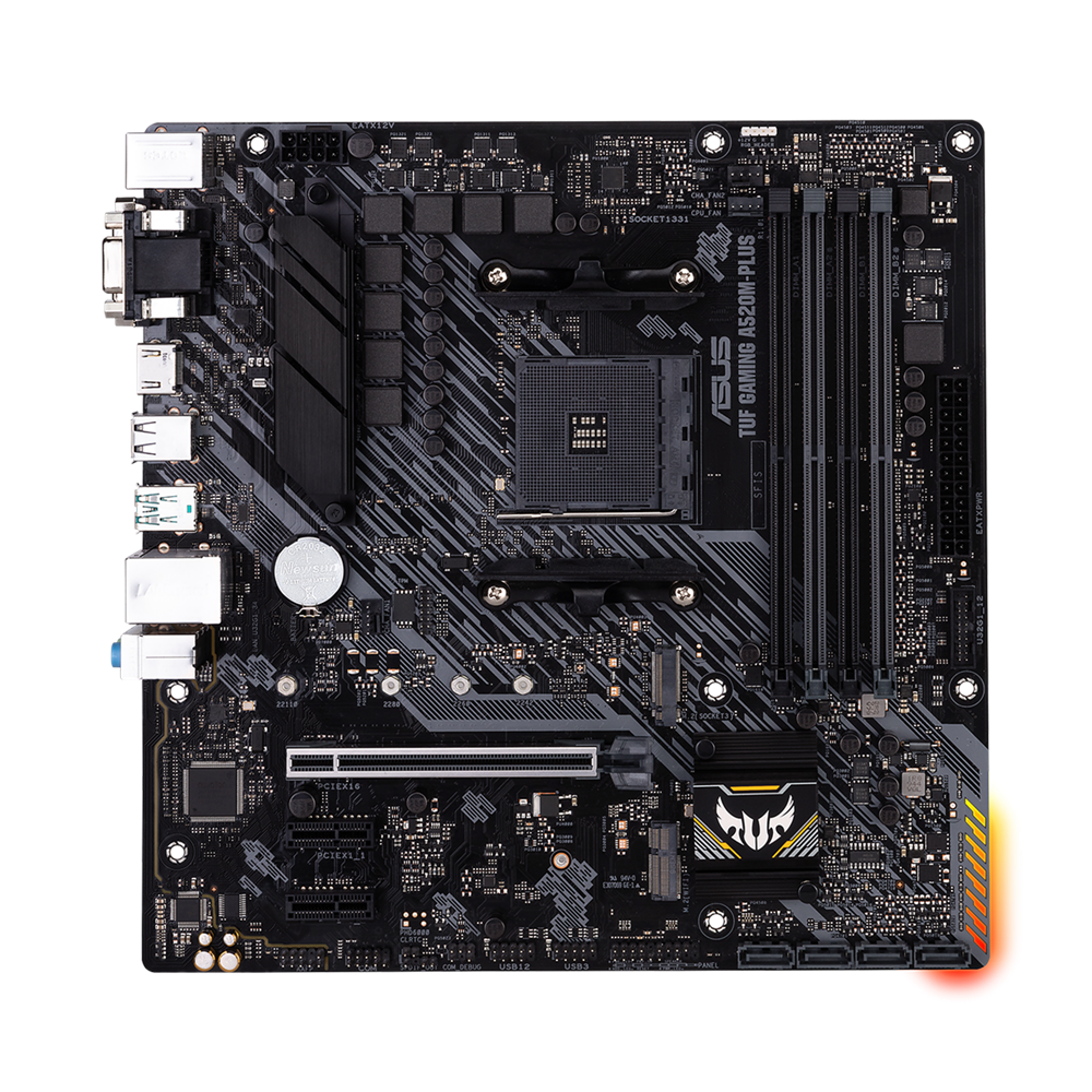 Asus | TUF GAMING A520M-PLUS | Processor family AMD | Processor socket AM4 | DDR4 | Memory slots 4 | Supported hard disk drive interfaces SATA, M.2 | Number of SATA connectors 4 | Chipset AMD A520 | Micro ATX - Image 5