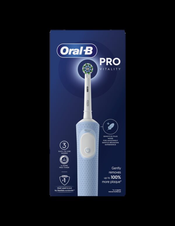 Oral-B | Electric Toothbrush | Vitality Pro | Rechargeable | For adults | Number of brush heads included 1 | Number of teeth brushing modes 3 | Blue - Image 3
