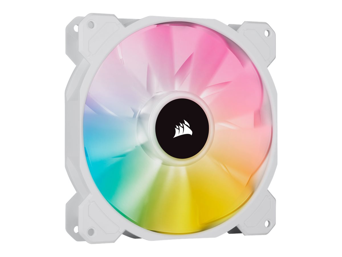 Corsair | 140mm White PWM Fan, Dual Fan Kit with Lighting Node CORE | iCUE SP140 RGB ELITE Performance | Case Fan - Image 2