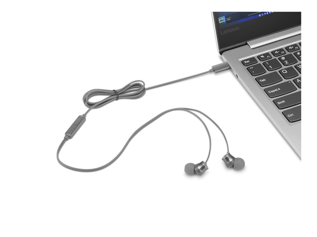 Lenovo | 300 USB-C In-Ear Headphone | GXD1J77353 | Built-in microphone | Wired | Grey - Image 4