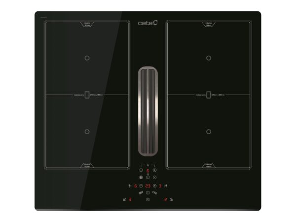 CATA | AS 600 | Induction hob with built-in hood | 59 cm | Number of burners/cooking zones 4 | Black | Touch - Image 2