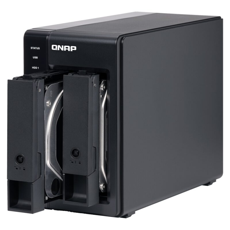 QNAP 2 Bay USB Type-C Direct Attached Storage with Hardware RAID | TR-002 | Micro | 6 GB | Black