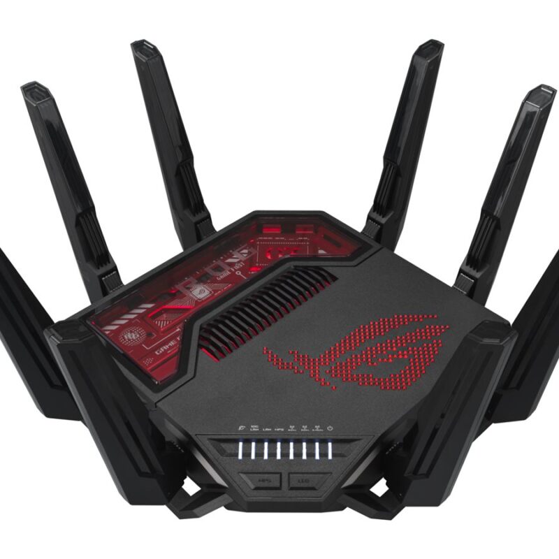 WiFi 7 Tri-band Gaming Router | ROG Rapture GT-BE19000 | 802.11ax | 10/100/1000 Mbit/s | Ethernet LAN (RJ-45) ports 1 | Mesh Support Yes | MU-MiMO Yes | 4G/5G | Antenna type External