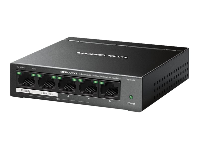 Mercusys 5-Port Gigabit Desktop Switch with 4-Port PoE+ | Mercusys