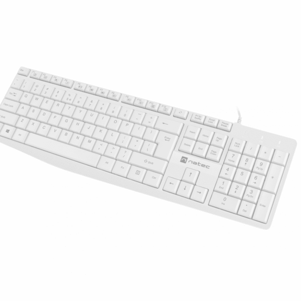 Natec | Keyboard | Nautilus NKL-1951 | Keyboard | Wired | US | White | USB Type-A | 390 g
