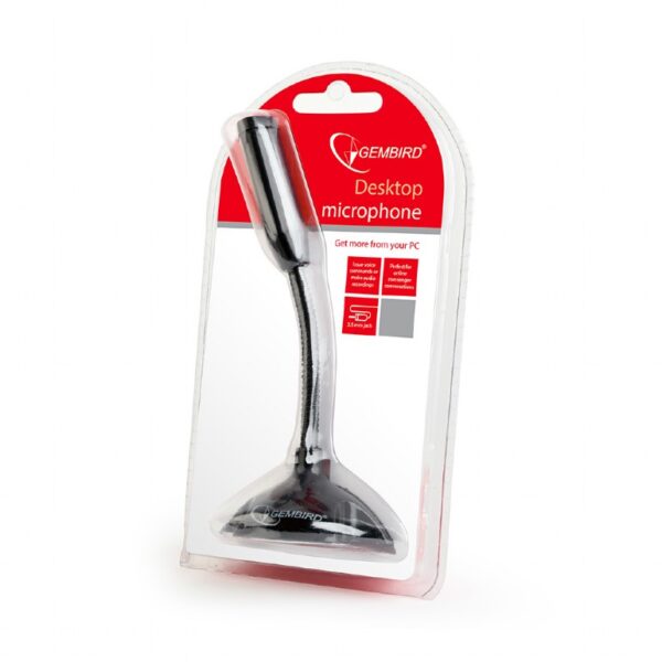 Gembird | Desktop microphone | MIC-D-02 | 3.5 mm | Black | 3.5 mm audio plug - Image 2