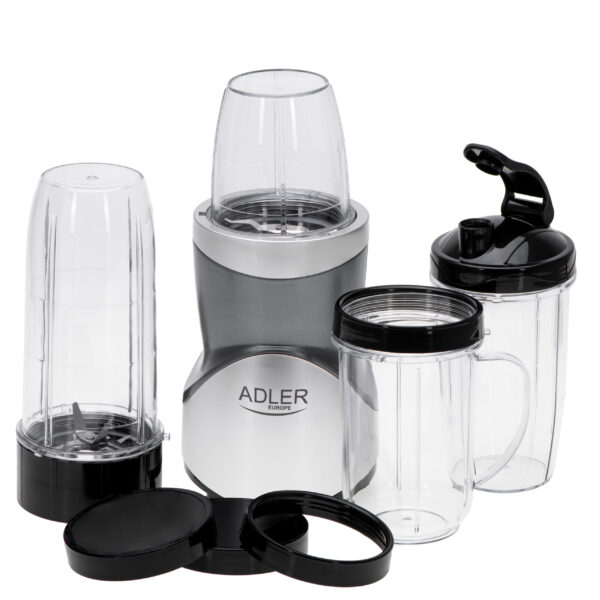 Adler Blender Smoothie Set | AD 4084 | Tabletop | 1200 W | Jar material BPA-Free | Jar capacity 0.3+0.5+0.5+0.7 L | Ice crushing | Stainless Steel - Image 5