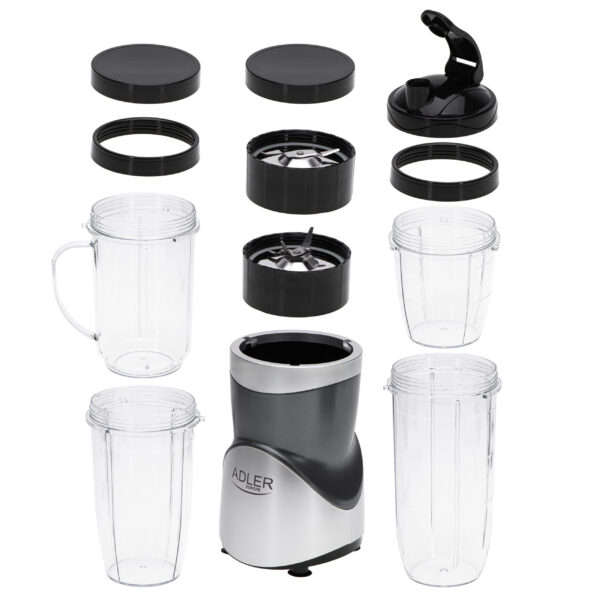 Adler Blender Smoothie Set | AD 4084 | Tabletop | 1200 W | Jar material BPA-Free | Jar capacity 0.3+0.5+0.5+0.7 L | Ice crushing | Stainless Steel - Image 6