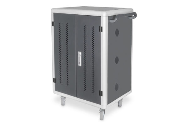 Digitus | Black | Charging Trolley 30 Notebooks / Tablets up to 15.6" | Pressure lock system with swiveling lever handle on the front and back door, lockable; Safety plug socket with switch on the side - Image 3